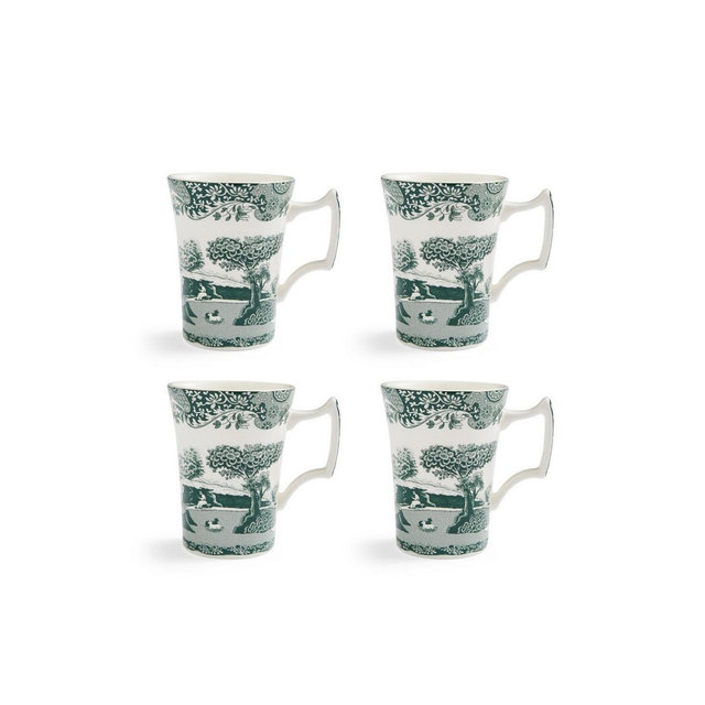 Spode Heritage Green Italian Cottage Mugs, Set of 4