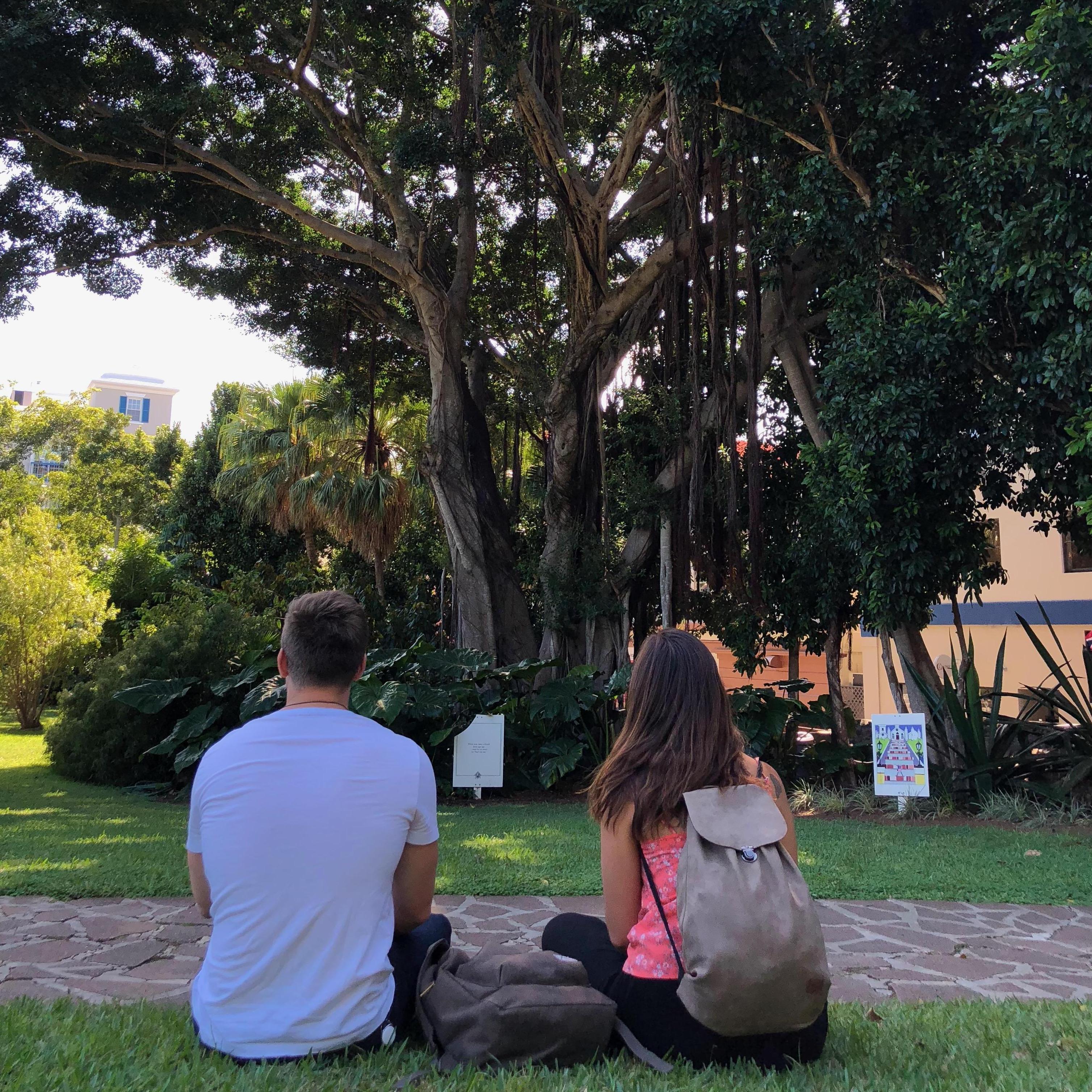Enjoying land in Bermuda midway through the transatlantic crossing. Photo courtesy of Webecca, aka my sister Rachel