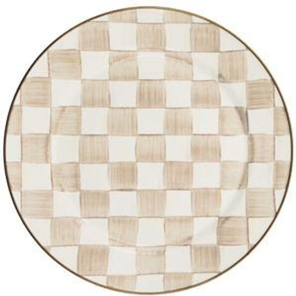 Mocha Check Charger/Plate