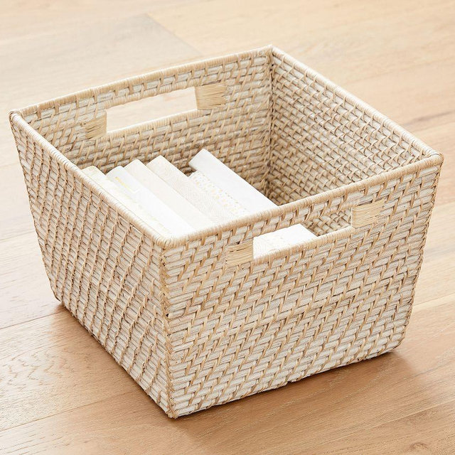 Quinn White Washed Utility Basket