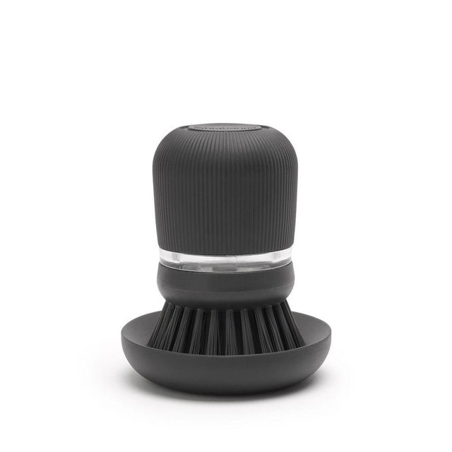 Soap Dispensing Dish Brush, Dark Gray