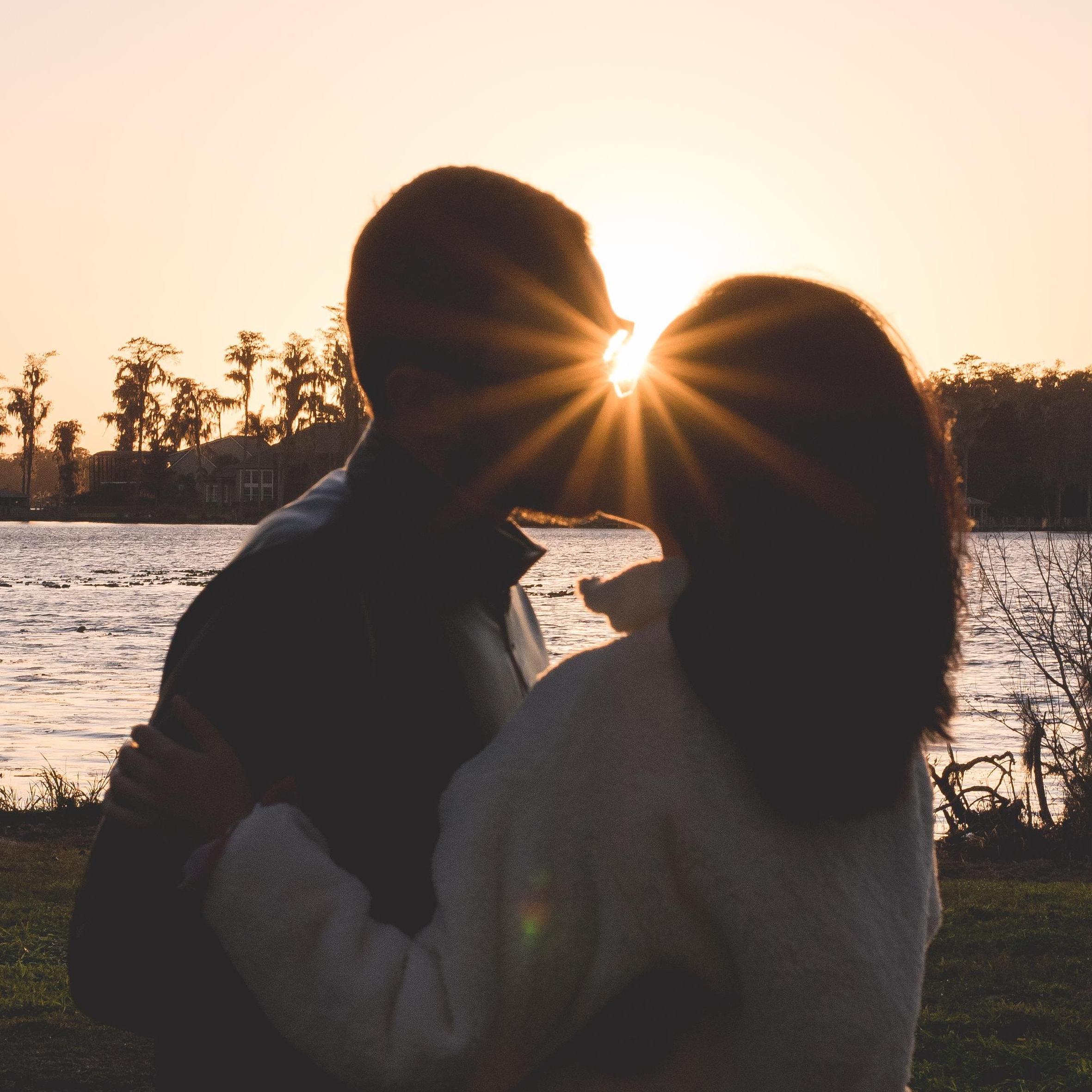 A kiss in the sunset