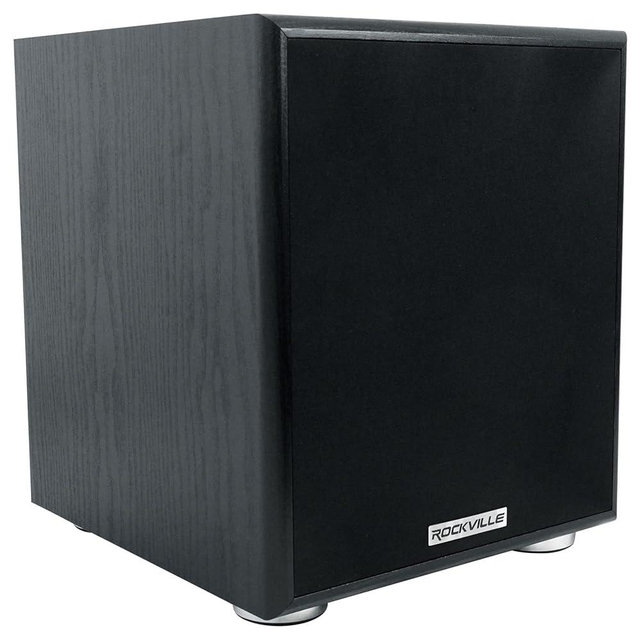 Rockville Rock Shaker 6.5 Black 200W Peak/100W RMS Powered Home Theater Subwoofer, Class-D, Adjustable Crossover, 20Hz-200Hz, Compact Design, for Movies and Music