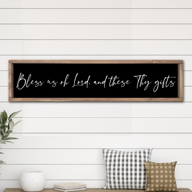 Bless us oh Lord, and these Thy gifts, Scripture Wall Art Sign, Modern Farmhouse Dining Room Decor