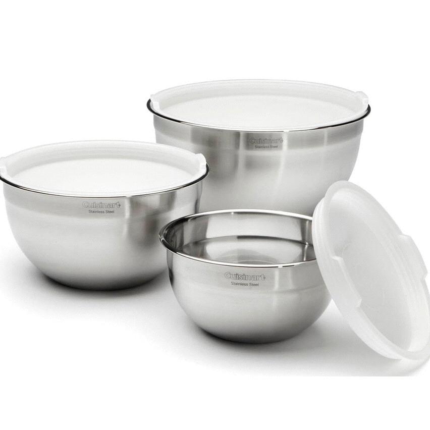 Cuisinart® 3-Piece Stainless Steel Mixing Bowl Set with Lids