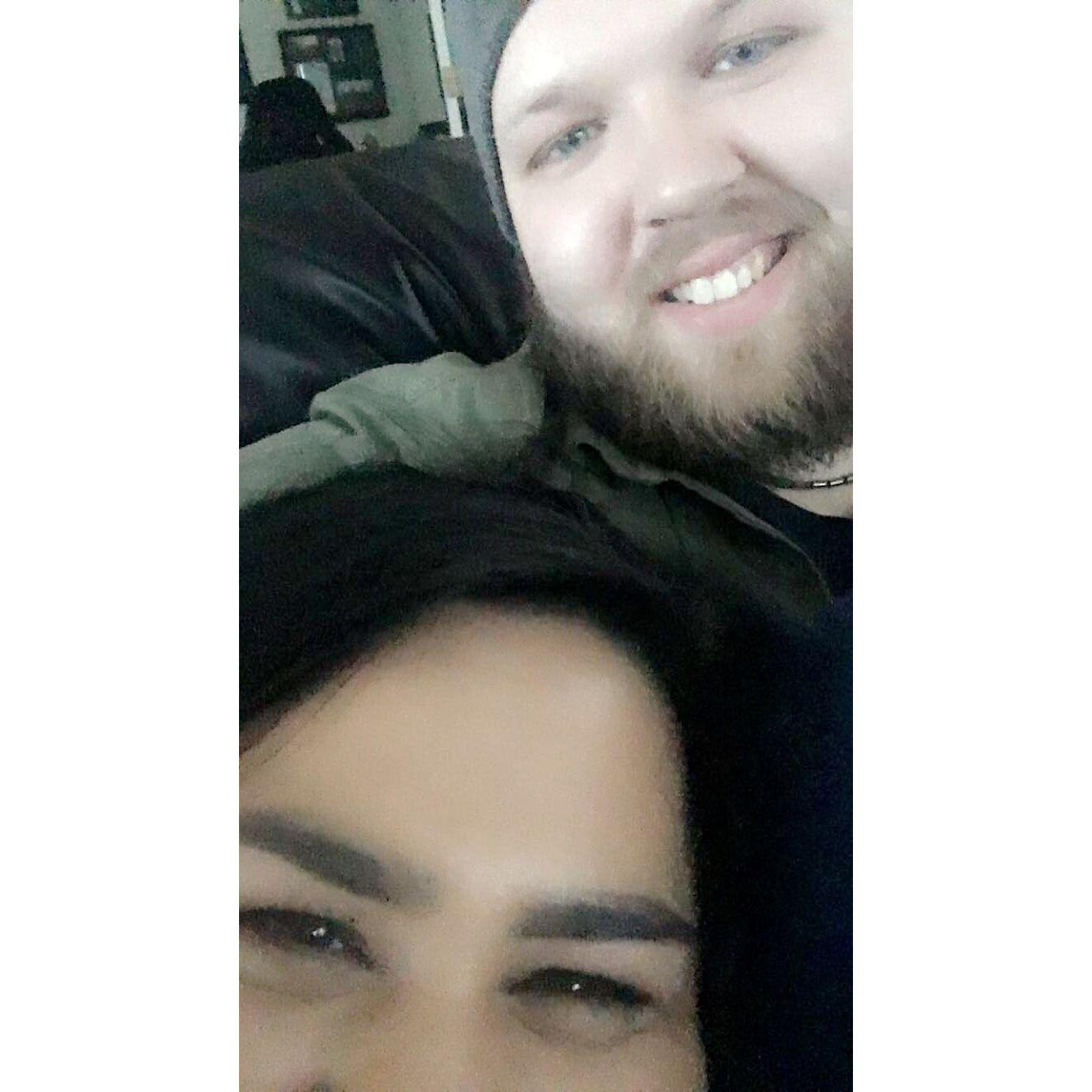 The first selfie we took as a couple.