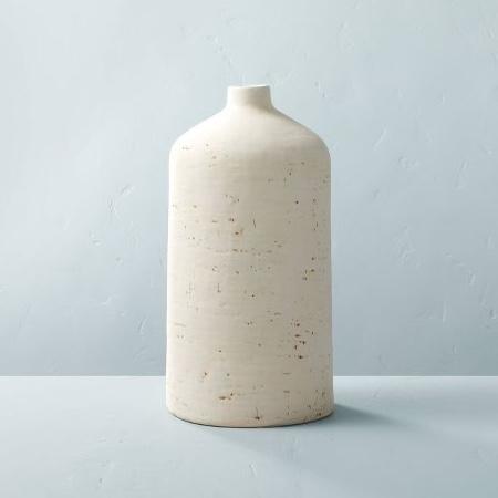 16" Distressed Ceramic Vase Natural White - Hearth & Hand™ with Magnolia