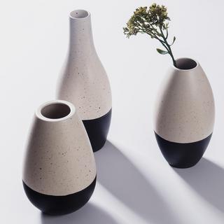 Black White Speck Vase III