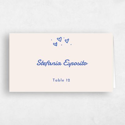 Cornflower Blue Wedding Place Card - Aubrey