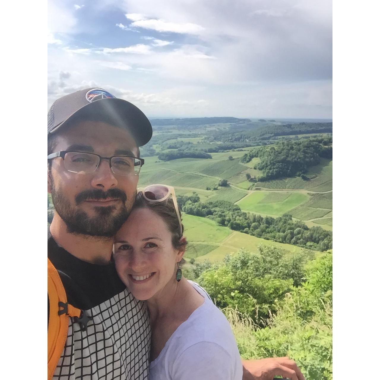 Right before Nick popped the question in the French countryside