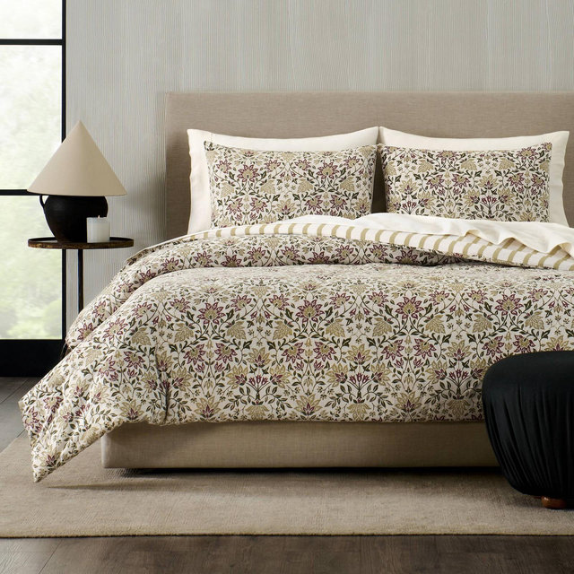 Jeremiah Brent Home 3pc Full/Queen Floral ' Geneva' Cotton Comforter Set Green