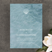 Waterview Portrait | Teal Blue | Zola Wedding Invitations
