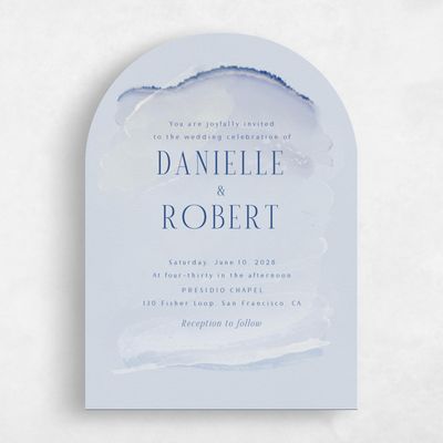 Blue Arch Wedding Invitation - Balla Portrait