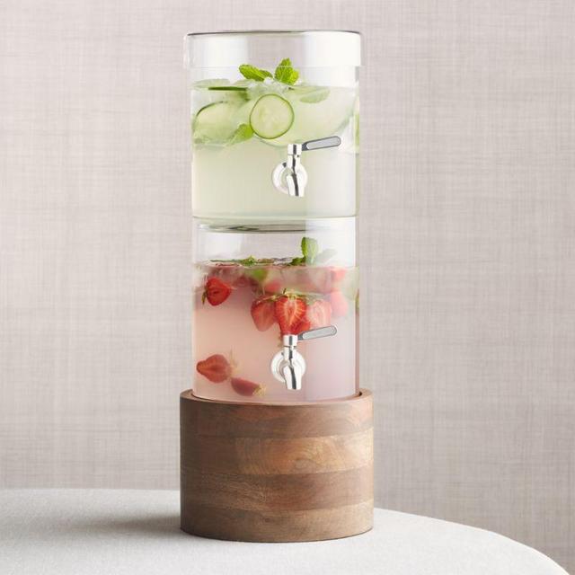 Stacking Drink Dispenser with Brooks Wood Stand