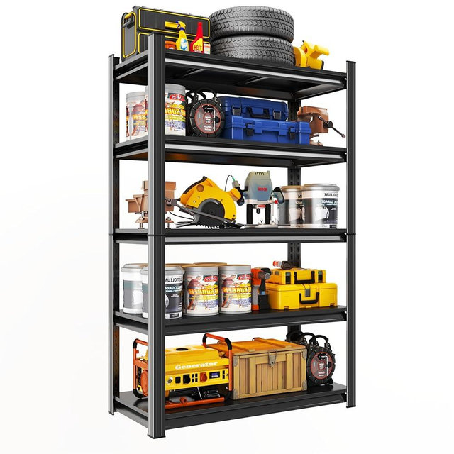 Notmise Metal Garage Shelving Unit, Heavy Duty 5-Tier Adjustable Storage Rack, Steel Shelving,2000 lbs Capacity, Industrial Shelves for Heavy Tools and Equipment (5-Tier 63" H x 32" W x 14" D)