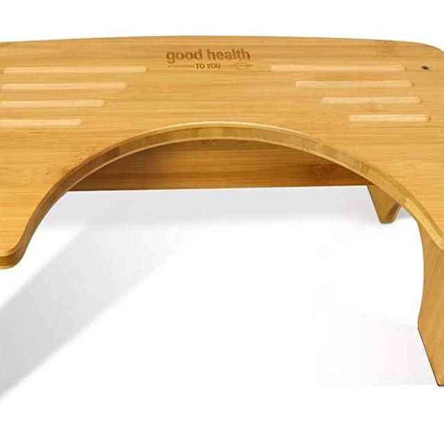 Squatting Toilet Stool for Adults,Bamboo Poop Stool for Bathroom Sturdy and fits Easily,Waterproof and Non Slip Squat Stool Adult Bamboo Toilet Stool, 450 lbs Capability(7" Natural Color)