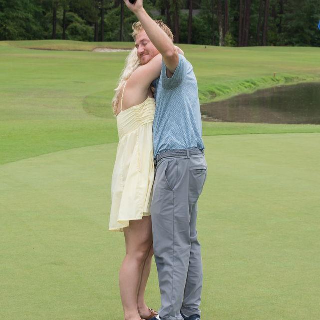 Jake's "I did it!" moment during the proposal!