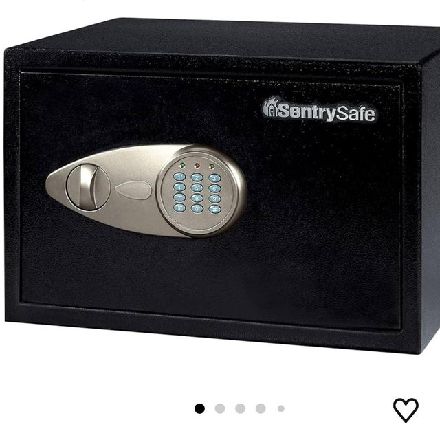 SentrySafe Safe with Digital Keypad Lock, Steel Safe with Interior Lining and Bolt Down Kit for Money, Jewelry, Electronics, 0.58 Cubic Feet, 8.7 x 13.8 x 9.7 Inches, X055