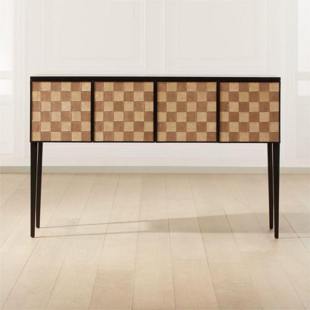 Chelsea Leather Woven Credenza