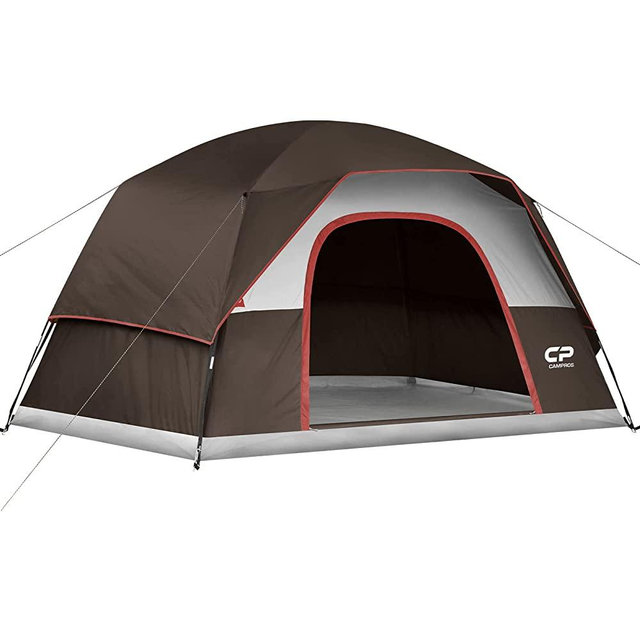 CAMPROS CP Tent 6 Person Camping Tents, Waterproof Windproof Family Dome Tent with Rainfly, Large Mesh Windows, Wider Door, Easy Setup, Portable with Carry Bag