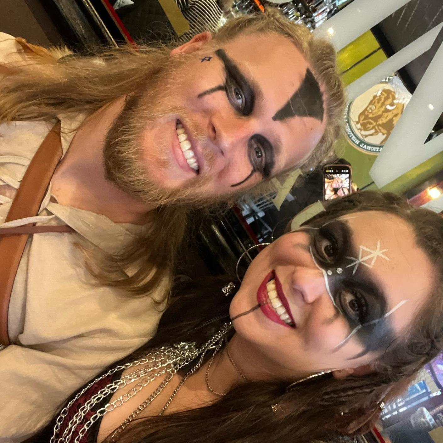 10.30.22 Libby & Drew as Vikings for their first Halloween together