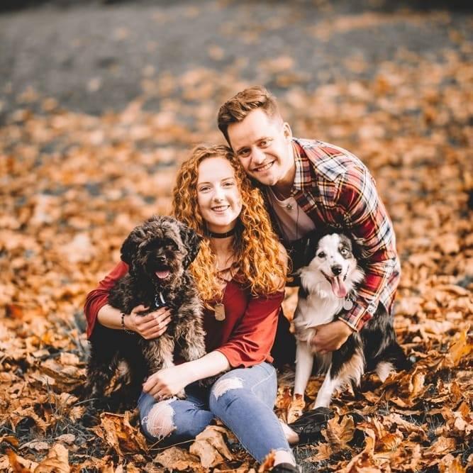 A picture from our engagement shoot! Our little family <3