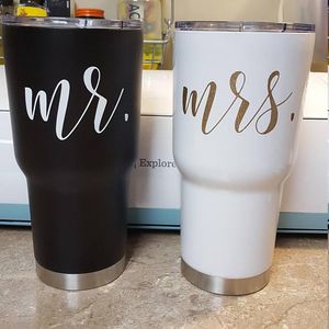 White/Gold Mrs Stainless Steel Tumbler