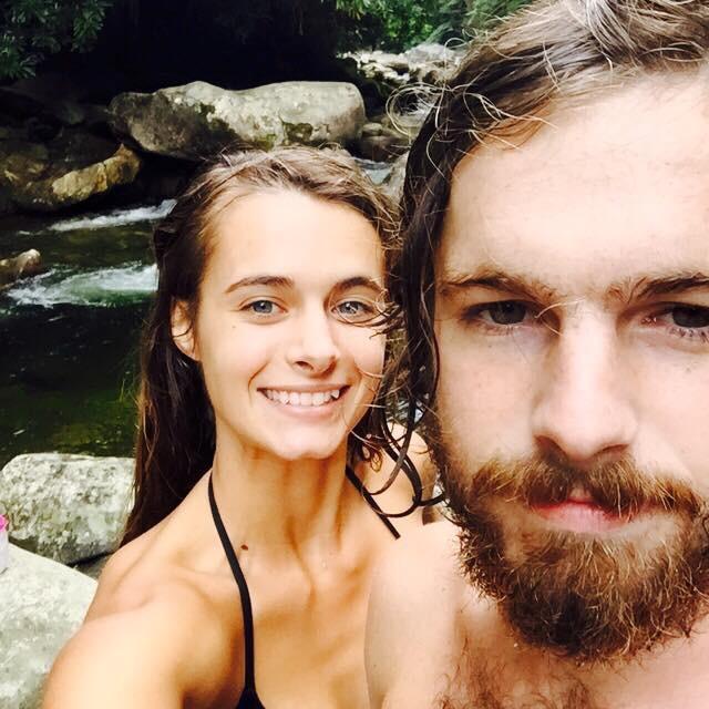 Taking a dip in fresh mountain water