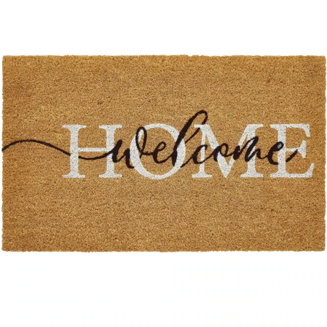 Kate Aurora Welcome Home Calligraphy Bristled Coir Outdoor Welcome Mat - 18"x30"