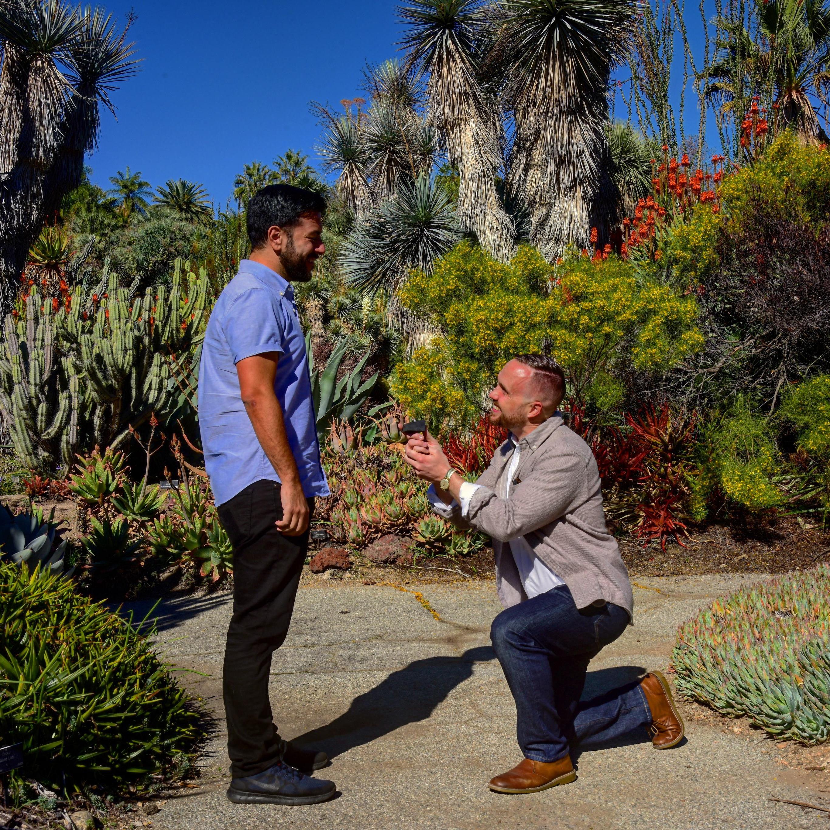 Geoff's proposal at the Huntington Dessert Gardens