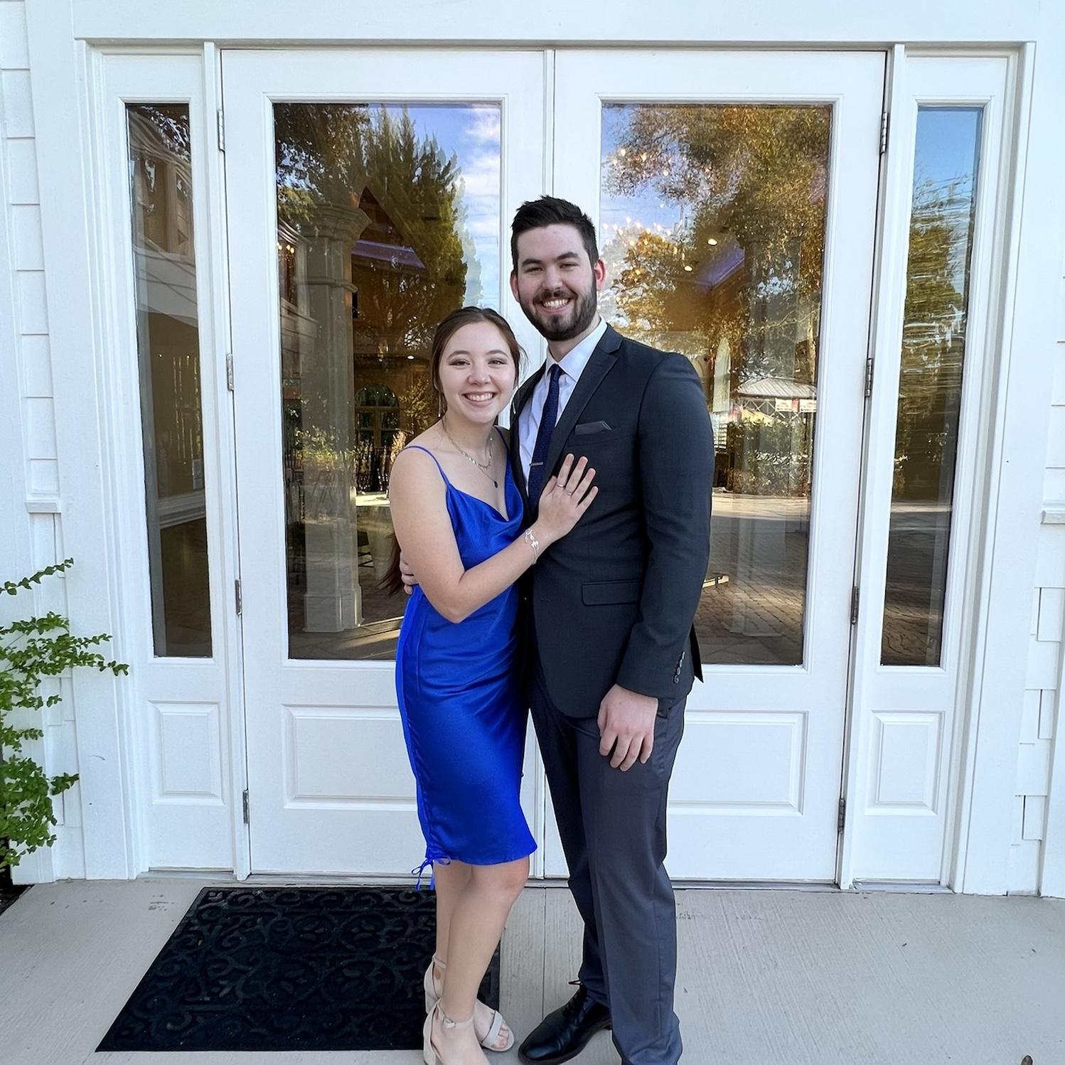 December 2021: Brittany and Kyle at a friend’s wedding