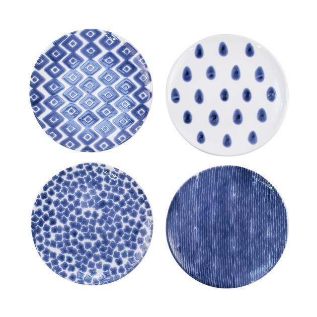 Santorini Assorted Salad Plates - Set of 4