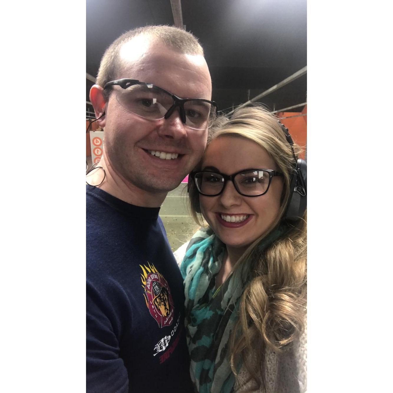 Our first time at the gun range together!