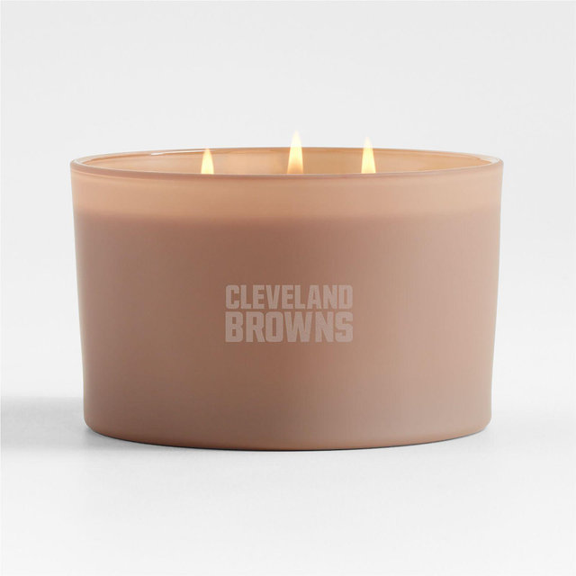 NFL Cleveland Browns Monochrome No. 4 Suede 3-Wick Scented Candle - Cardamom, Amber and Oakmoss
