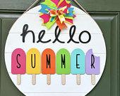Hello Summer Door Hanger - Shiplap Door...