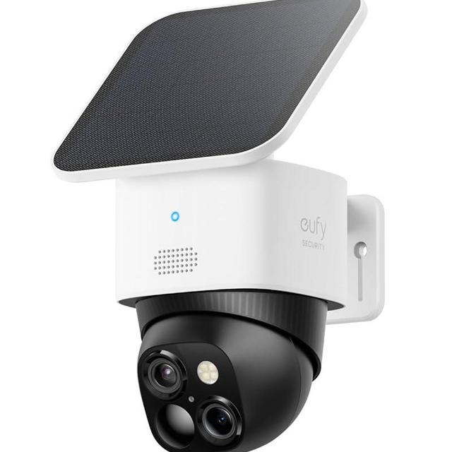 eufy Security SoloCam S340, Solar Security Camera, Wireless Outdoor Camera, 360° Surveillance, No Blind Spots, 2.4 GHz Wi-Fi, No Monthly Fee, HomeBase S380 Compatible