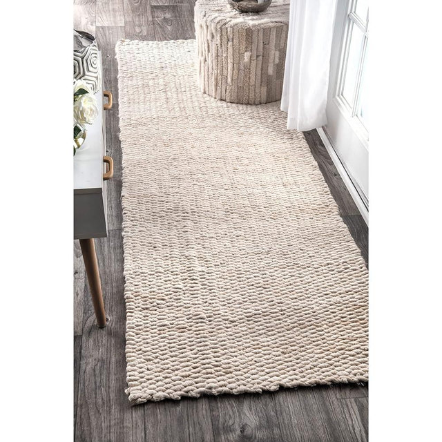 nuLOOM Hailey Hand Woven Jute Runner Rug, 2' 6" x 8', Off-white