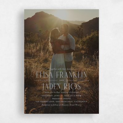 Blue Wedding Invitation - Cole Portrait