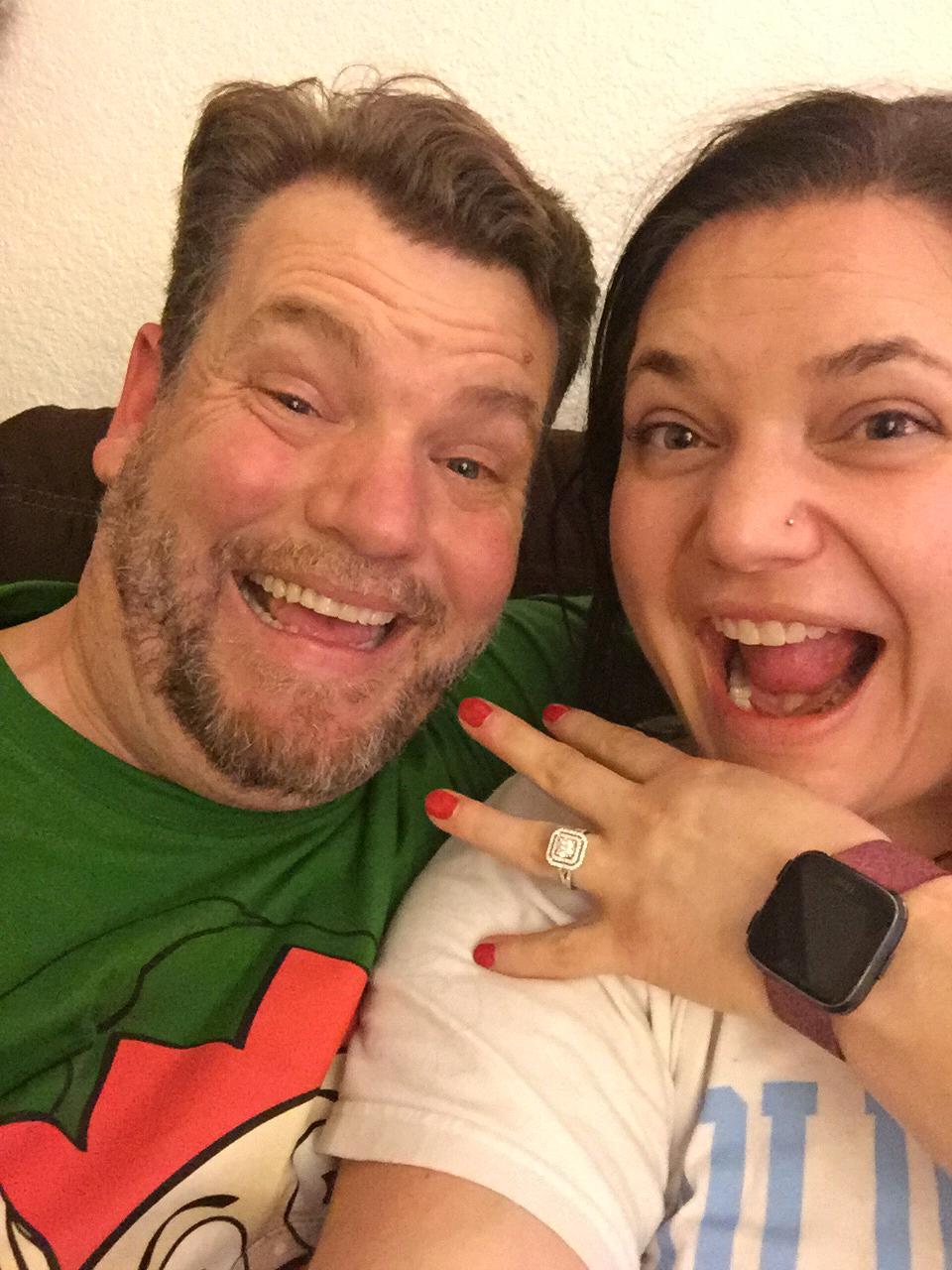 12/24/19: Duane proposed to Kimberly! We were at home in our pajamas; hanging out after watching a Star Wars movie. Kimberly was very surprised!!