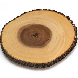 Lipper International 1030 Acacia Tree Bark Footed Server for Cheese, Crackers, and Hors D'oeuvres, Large
