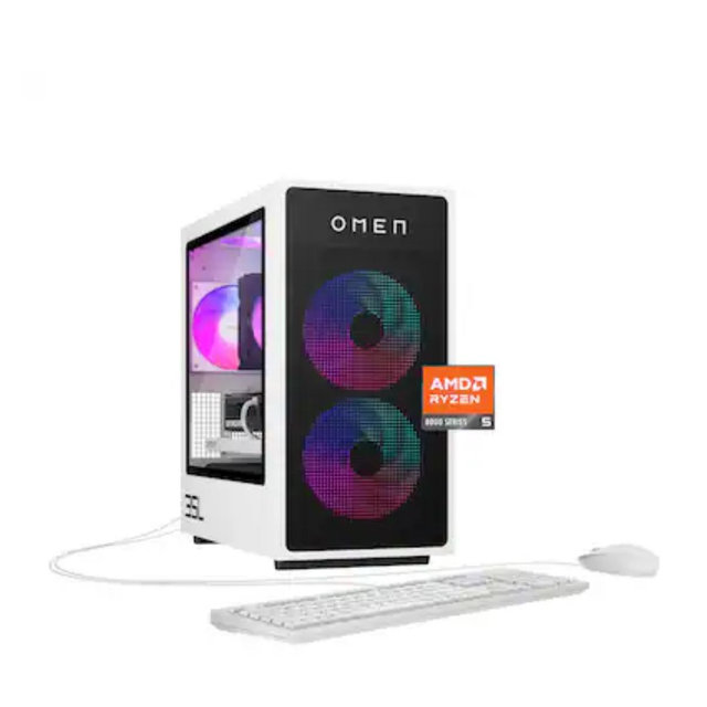 HP OMEN - 35L Gaming Desktop - AMD Ryzen 5 8400F 2024 - 16GB DDR5 Memory - NVIDIA GeForce RTX 5060 - 1TB SSD - Panda Metal