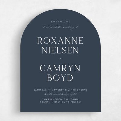 Grayed Navy, Blue Wedding Save the Date - Altair Classic