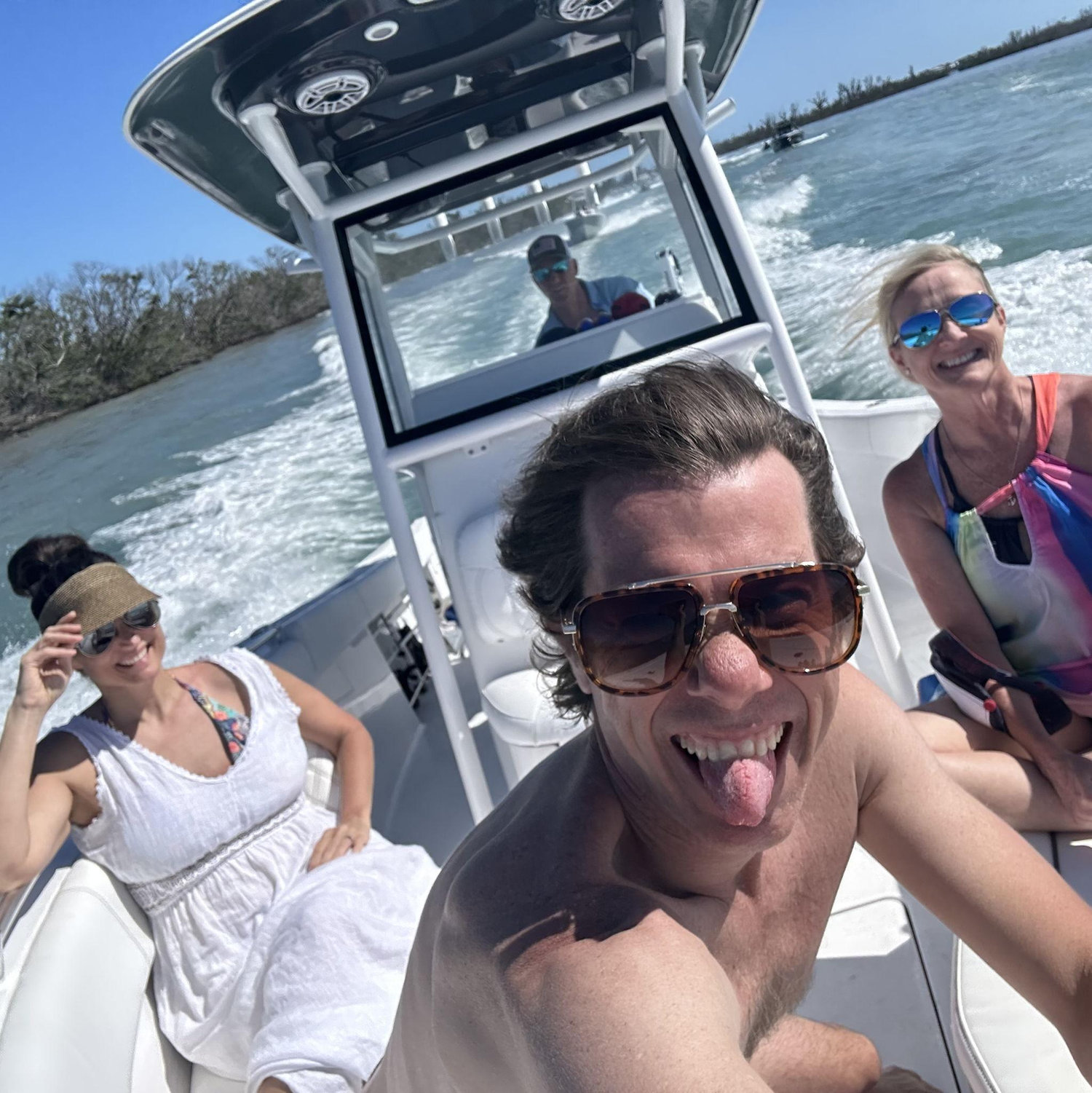 Boating with Tim & Kim.