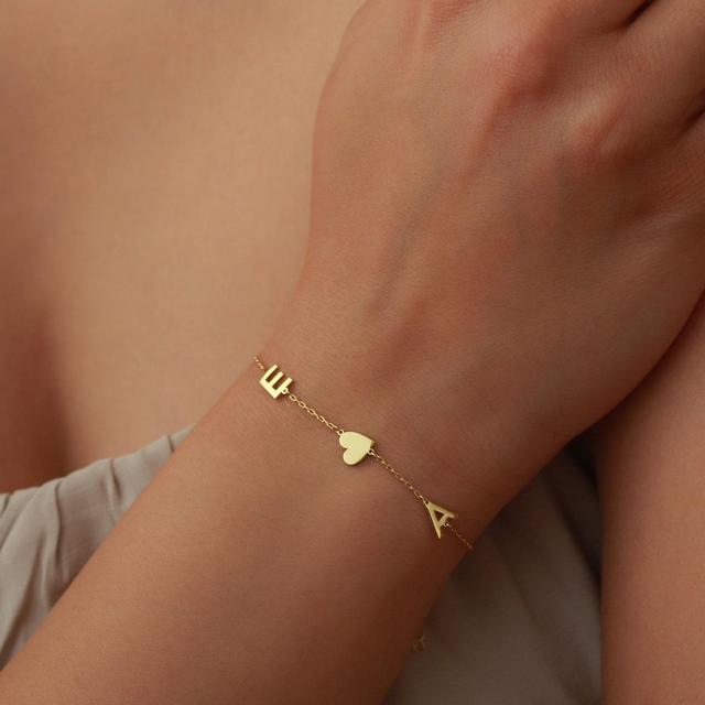 Gold initial Bracelet - Silver Personalized Birthstone Bracelet - Gifts for Her - Christmas Gifts - Birthday Gifts - Personalized Gifts