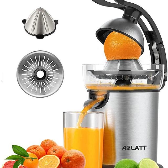 ASLATT Electric Citrus Juicer Squeezer, lemon orange juicer machine crush juice squeezer maker esprimidores de naranjas electrico Ultra Quiet Motor, Stainless Steel