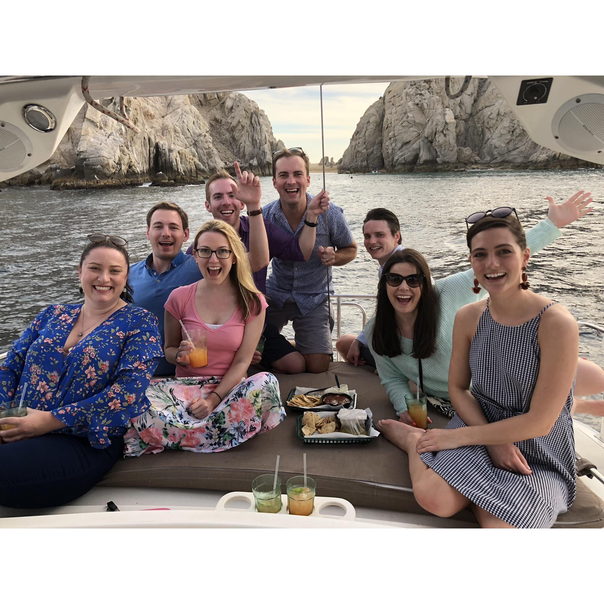 One of our favorite trips - Cabo San Lucas with a great group of friends. I spy a few people from the wedding party in this picture! :)
