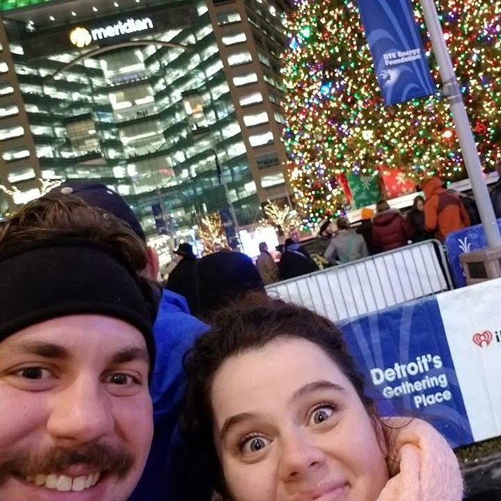 Downtown Detroit Tree Lighting - November 2017. One of our first dates as a couple