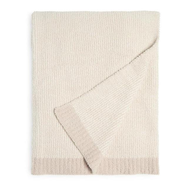 Barefoot Dreams CozyChic Microstripe Blanket (Stone/Pearl) 45" x 60"