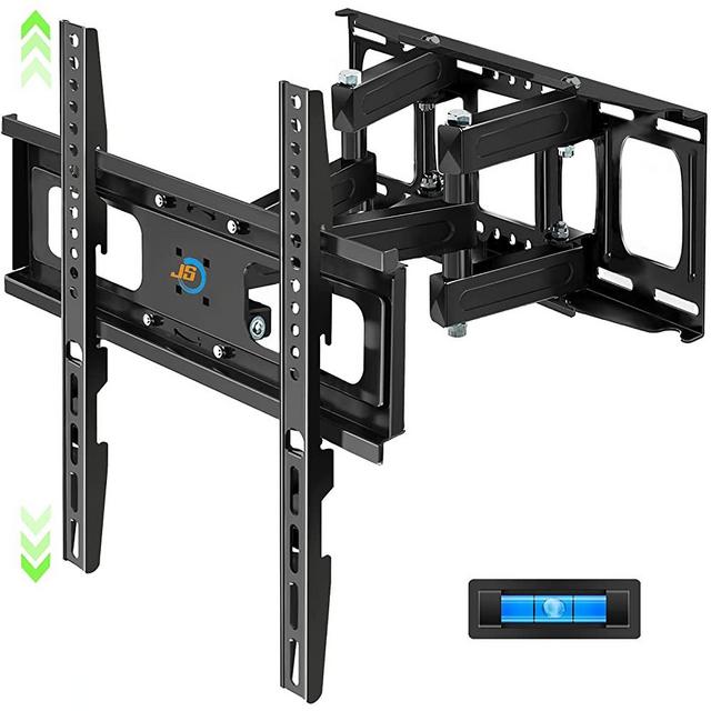 Full Motion TV Wall Mount with Height Setting, Swivel, Tilt and Extension for Most 28-70 Inch Flat&Curved TVs, JUSTSTONE TV Bracket with Articulating Dual Arms Holds up to 121 lbs, Max VESA 400X400mm