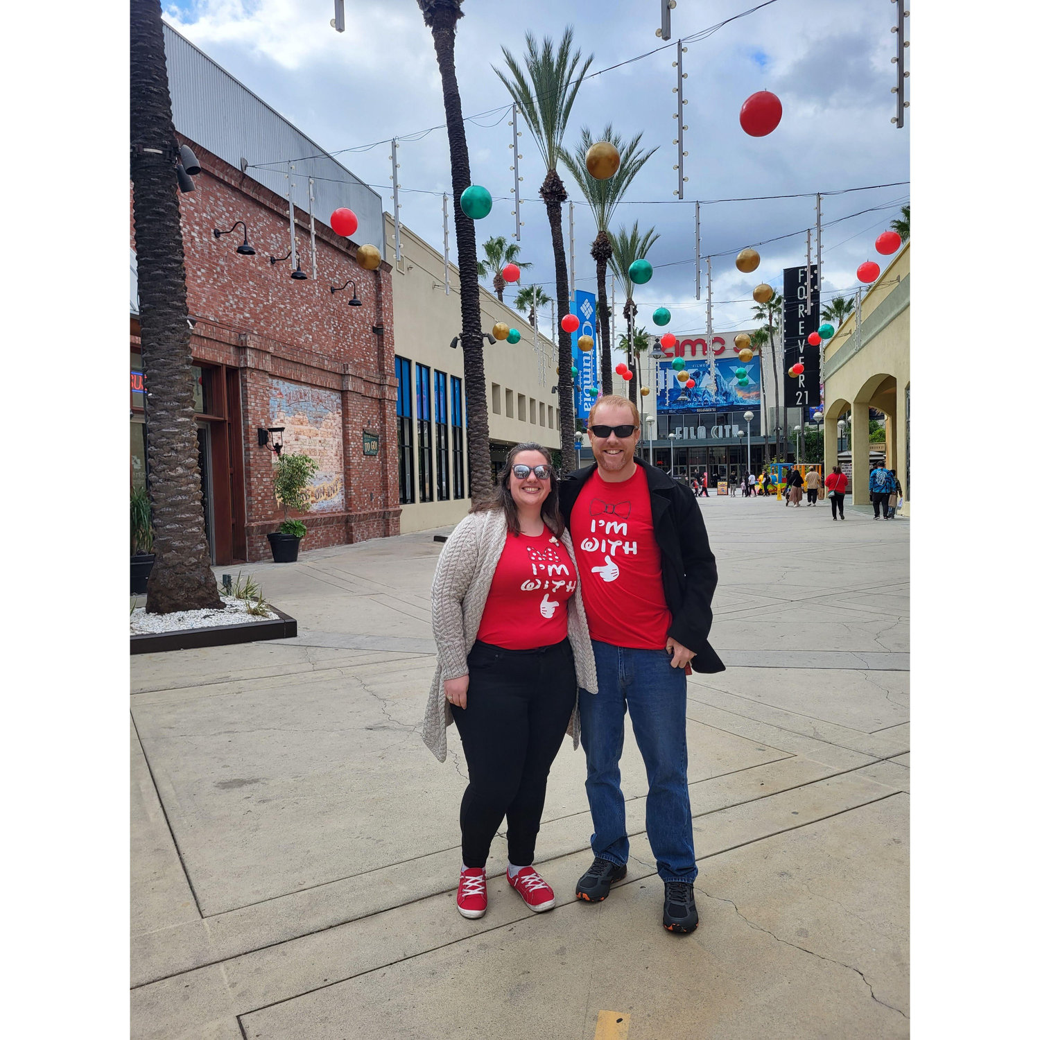 Matching shirts at The Block
